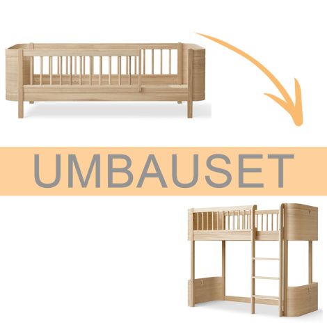 Oliver Furniture Umbauset Wood Mini+ Juniorbett zum halbhohen Hochbett Eiche 