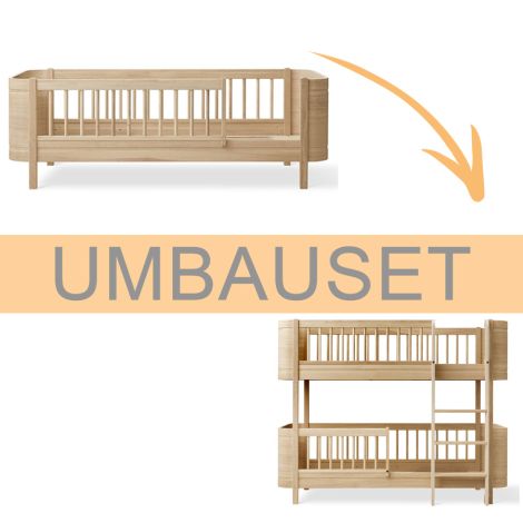 Oliver Furniture Umbauset Wood Mini+ Juniorbett zum halbhohen Etagenbett Eiche 