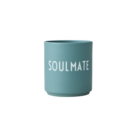 Design Letters  Porzellan Becher Favourite Cups Dusty Green Soulmate 