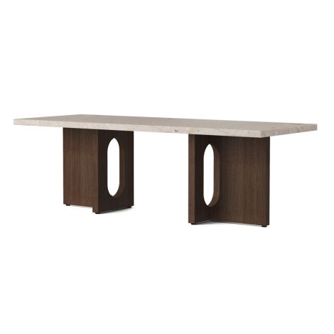 Audo Androgyne Tisch Lounge Table 120x45 cm Dark Stained Oak Gestell Kunis Breccia Sand Tischplatte 