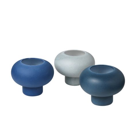 Broste Copenhagen Teelichthalter Agate Plein Air/Insignia/Blue 3er-Set 