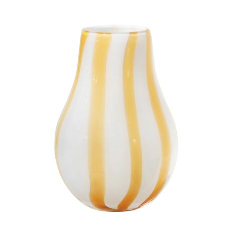 Broste Copenhagen Vase Ada Stripe mundgeblasen Glas Golden Fleece Yellow 