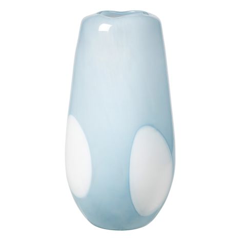Broste Copenhagen Vase Ada Dot Mungeblasenes Glas Plein Air Light Blue 37 cm 