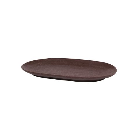 Broste Copenhagen Servierplatte Shape Puce Brown strukturiert 29,5 cm 