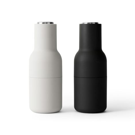 Audo Bottle Salz- & Pfeffermühle Ash/Carbon Steel 2er-Set 