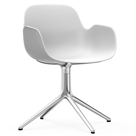 Normann Copenhagen Form Bürostuhl/Drehstuhl mit Armlehne Swivel White/Aluminium 