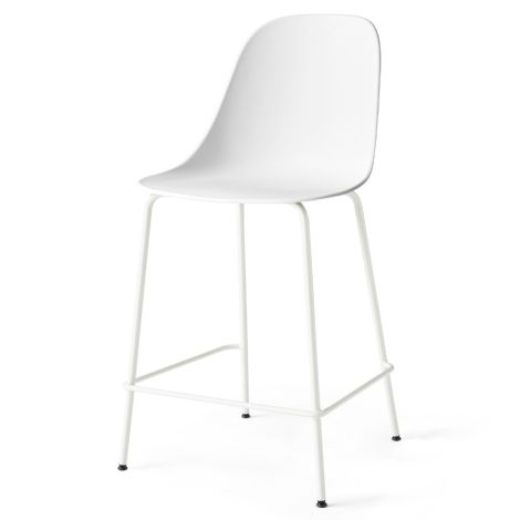 Audo Harbour Stuhl Side Counter Chair Light Grey Steel Base/White Shell 
