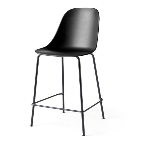 Audo Harbour Stuhl Side Counter Chair Black Steel Base/Black Shell 