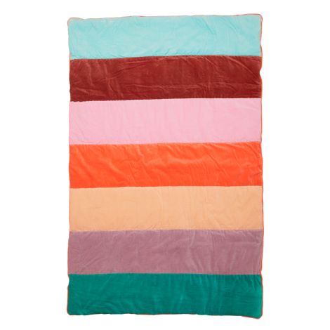 Rice Tagesdecke Quilt Samt Follow The Call of The Disco Ball Stripes 