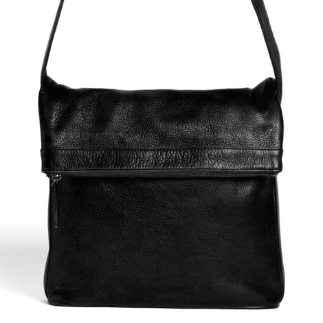 Sticks and Stones Ledertasche Flap Bag Black 