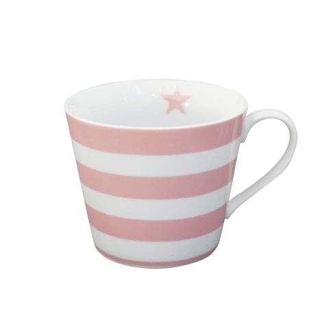 Krasilnikoff Happy Cup Tasse Stripes Pink 