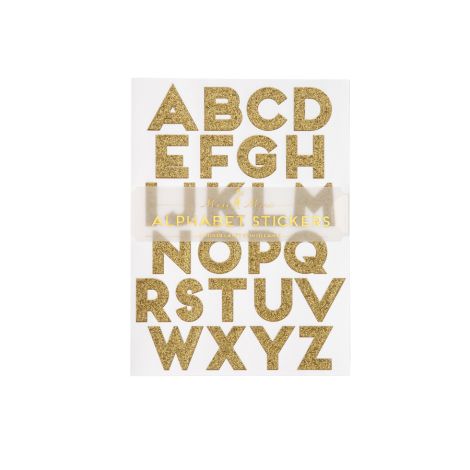 Meri Meri Sticker Gold Glitter Alphabet 10 Bögen 