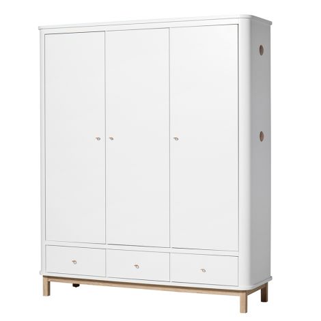 Oliver Furniture Wood Kleiderschrank 3-Türig Weiß/Eiche 