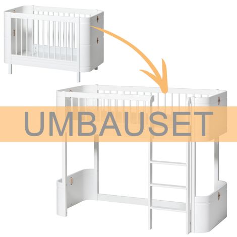 Oliver Furniture Umbauset für Baby- und Kinderbett Wood Mini+ zum halbhohen Hochbett Weiß 