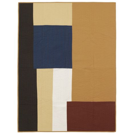 ferm LIVING Tagesdecke Shay Patchwork Mustard • 