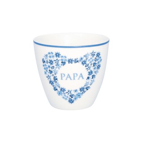 GreenGate Latte Cup Becher Papa heart blue 