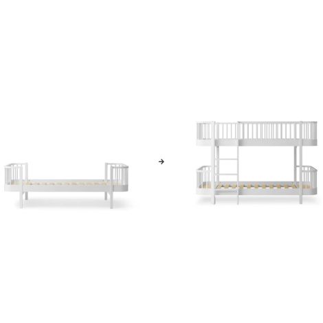 Oliver Furniture Umbauset Wood Original Einzelbett/Juniorbett zum halbhohen Etagenbett weiß 