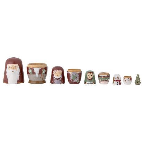 Bloomingville Deko-Figuren Babushka Rot 5-teilig 