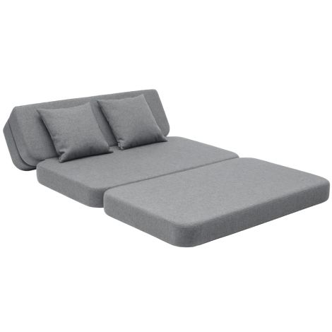 by KlipKlap KK 3 fold Sofa XL soft 140 cm Blue Grey/Grey 