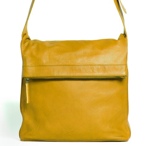 Sticks and Stones Ledertasche Flap Bag Yellow Washed 