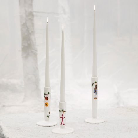 Kähler Design Hammershøi Christmas Kerzenständer 16 cm weiß mit Dekoration 