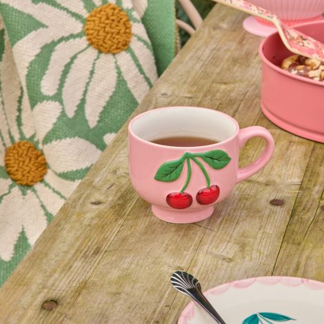 Rice Keramik Tasse Red Cherries Pink 250 ml. 