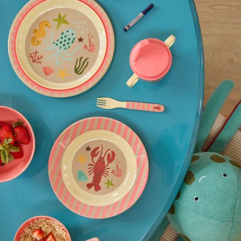 Rice Melamin Kinderteller Coral Ocean Print 