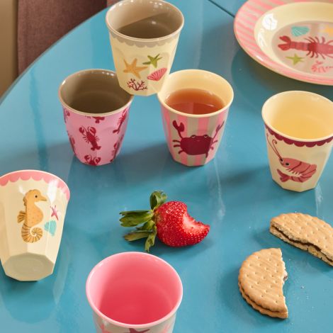 Rice Melamin Becher Coral Ocean Prints 160 ml 6er-Set 