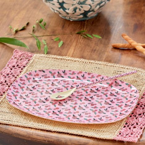 Rice Melamin Teller Oval A Rose is a Rose 