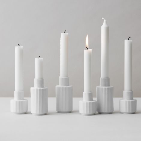 Lyngby Kerzenständer Weiß Porzellan 7 cm 