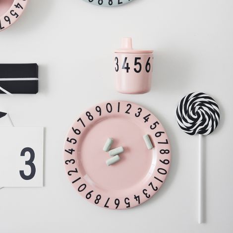 Design Letters Melamin Kindergeschirr-Set Numbers Pink • 