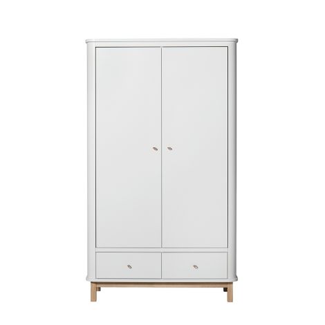 Oliver Furniture Wood Kleiderschrank 2-Türig Weiß/Eiche 
