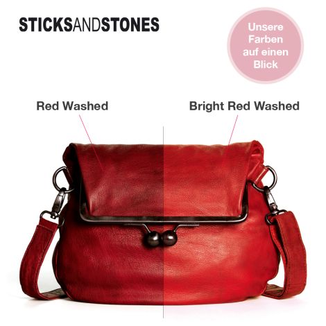 Sticks and Stones Ledertasche Mendoza Bright Red Washed 