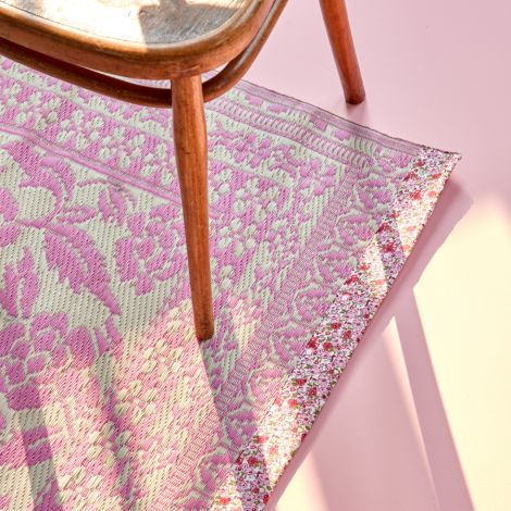 Rice Teppich Pink mit Blütenkante 150 x 210 