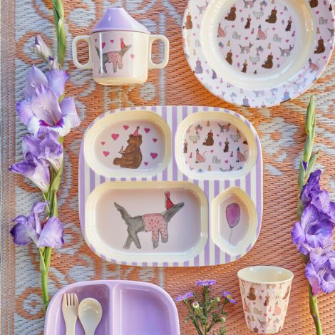 Rice Melamin Kinderschüssel Animal Print Lavender 