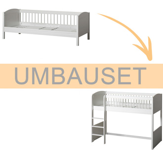 Oliver Furniture Umbauset Seaside Lille+ Juniorbett zum halbhohen Hochbett Weiß 