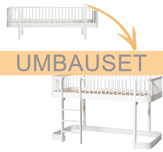 Oliver Furniture Umbauset Wood Original Bettsofa zum halbhohen Hochbett Weiß 