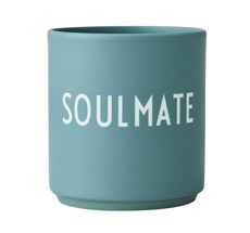 Design Letters  Porzellan Becher Favourite Cups Dusty Green Soulmate