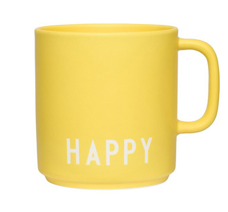 Design Letters Porzellan Tasse Favourite Cup Happy Yellow