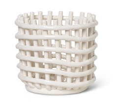 ferm LIVING Schale Keramik-Korb Small Off-White