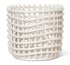 ferm LIVING Schale Keramik-Korb Large Off-White