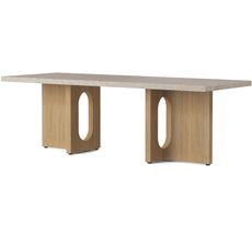 Audo Androgyne Tisch Lounge Table 120x45 cm Natural Oak Gestell Kunis Breccia Sand Tischplatte