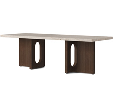 Audo Androgyne Tisch Lounge Table 120x45 cm Dark Stained Oak Gestell Kunis Breccia Sand Tischplatte