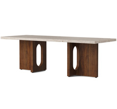 Audo Androgyne Tisch Lounge Table 120x45 Walnut Gestell Kunis Breccia Sand Tischplatte