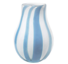 Broste Copenhagen Vase Ada Stripe mundgeblasen Glas Plein Air Light Blue