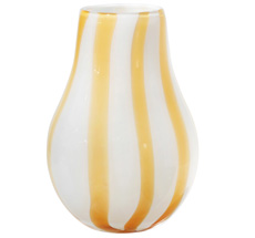 Broste Copenhagen Vase Ada Stripe mundgeblasen Glas Golden Fleece Yellow