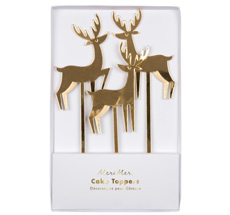 Meri Meri Torten-Deko Gold Acrylic Reindeer 3er-Set