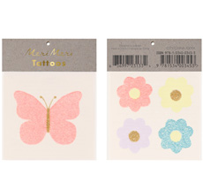 Meri Meri Temporäre Tattoos Blumen und Schmetterlinge