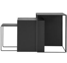 ferm LIVING Beistelltisch Cluster Tables Black 3er-Set