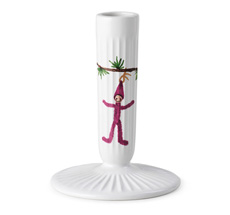 Kähler Design Hammershøi Christmas Kerzenständer 12 cm weiß mit Dekoration